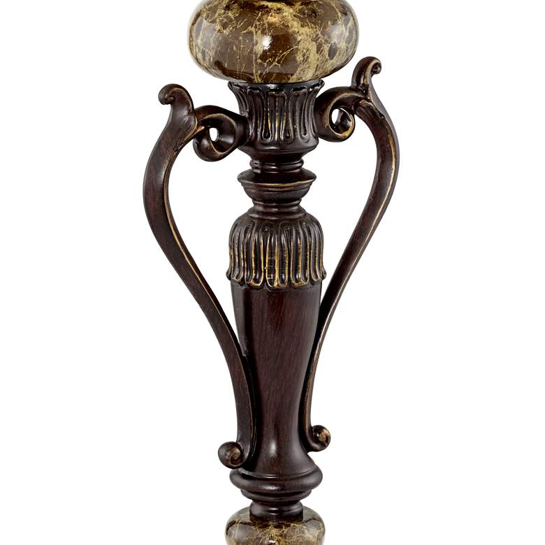 Amor Collection Glass Shade Accent Table Lamp in Bronze