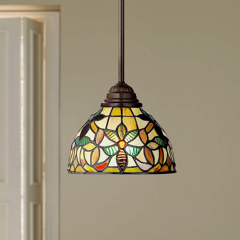 Quoizel Kami Tiffany-Style Mini Pendant Light