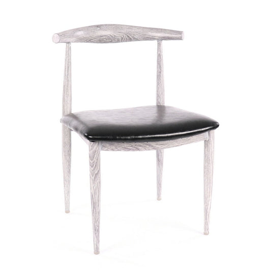 Retro Classic Metal Elbow Dining Chair Gray/Black Set of 2
