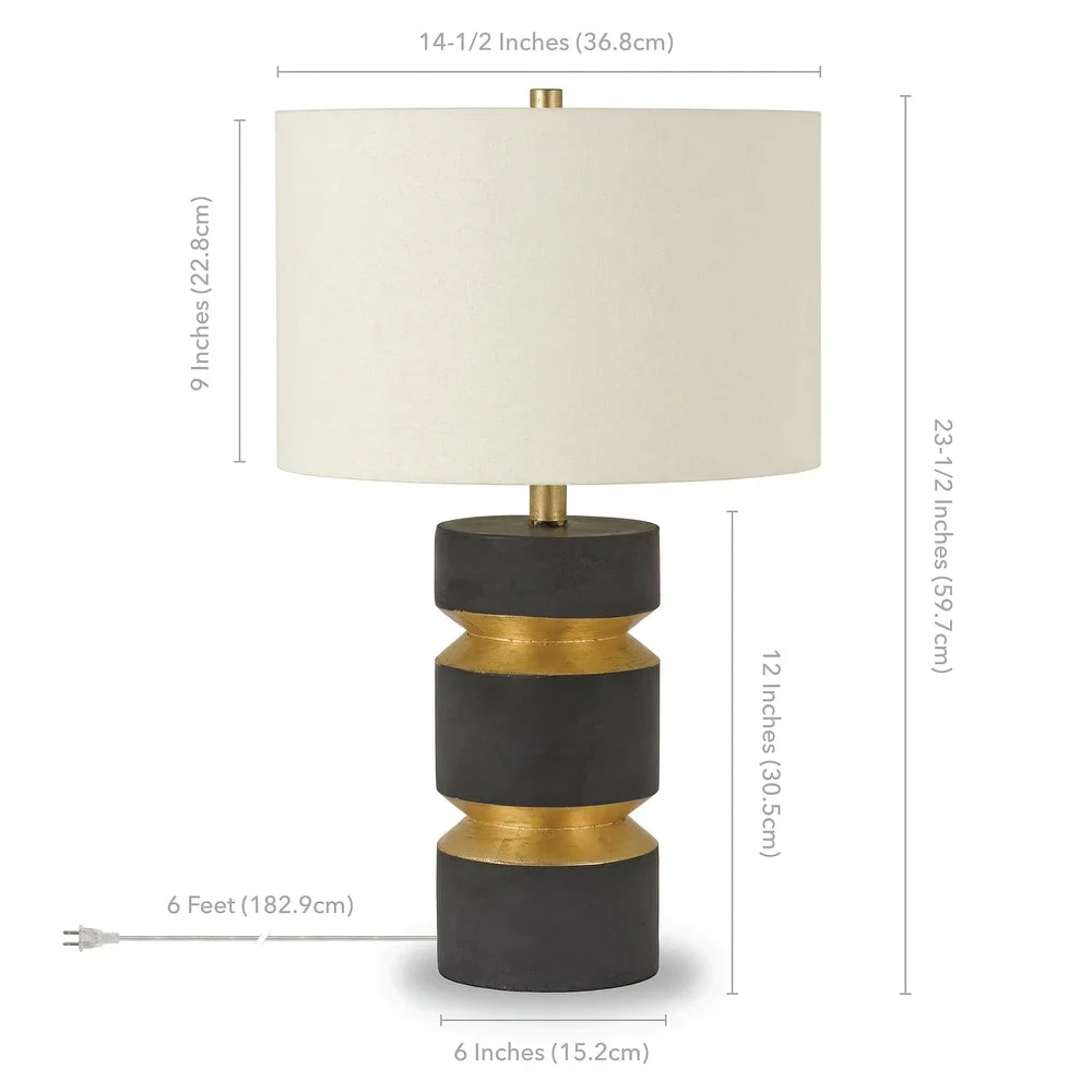 Reyna Industrial Glam Table Lamp (Optional Finishes)