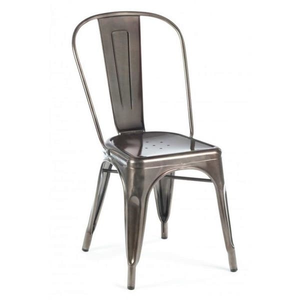 Roch Armless Chair, made of Solid metal, Stackable, differents colours.