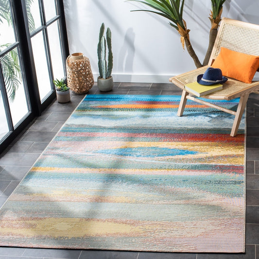 Barbados Jaike Tropical Indoor/ Outdoor Patio Backyard Soft Rug