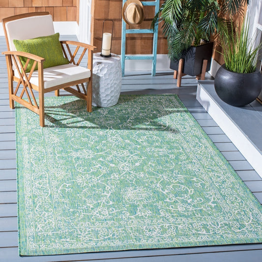 Courtyard Aquata Indoor/ Outdoor Patio Backyard Rug