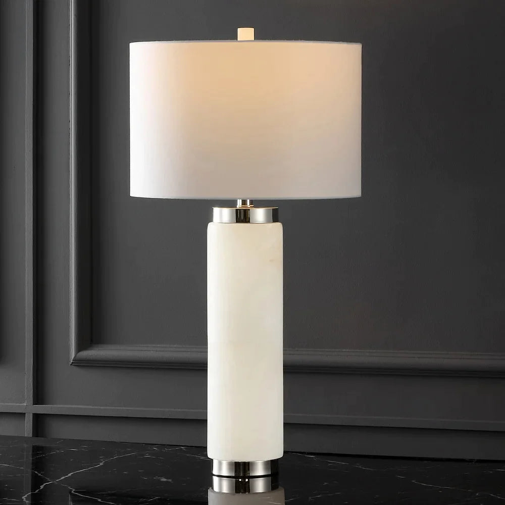Couture Sydni Alabaster Pillar Table Lamp - 15 IN W x 15 IN D x 30 IN H