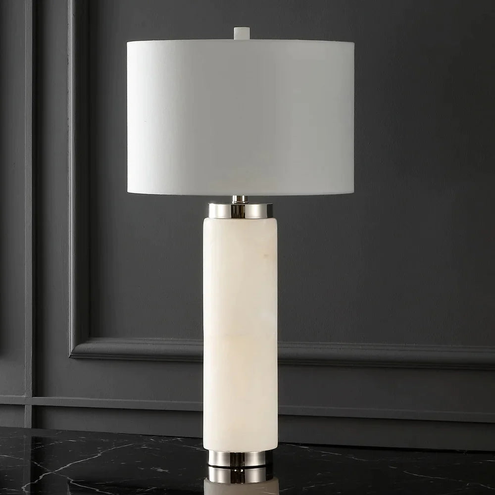Couture Sydni Alabaster Pillar Table Lamp - 15 IN W x 15 IN D x 30 IN H