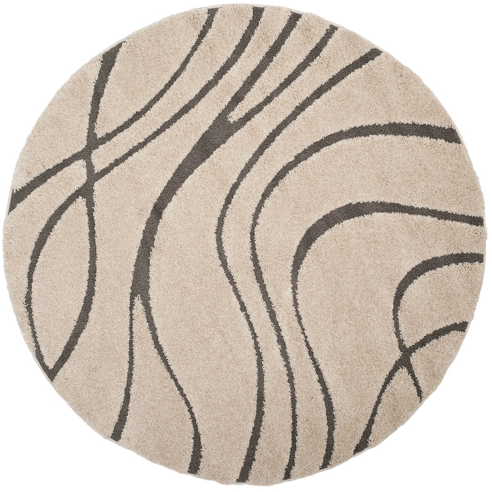Florida Shag Sigtraud Abstract Waves Thick Soft Area Rug
