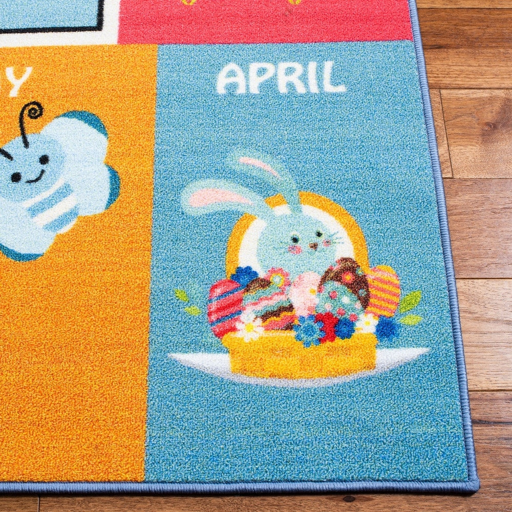Kids Playhouse Avril Days and Months Machine Washable Soft Rug