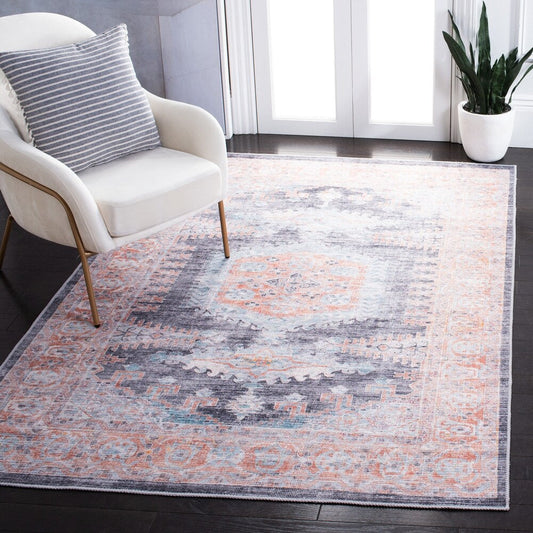 Serapi Diethilde Shabby Chic Distressed Machine Washable Soft Rug