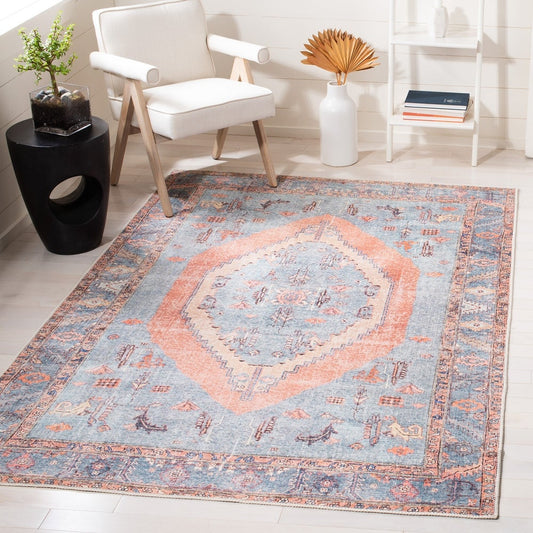 Serapi Mrinal Shabby Chic Distressed Machine Washable Soft Rug