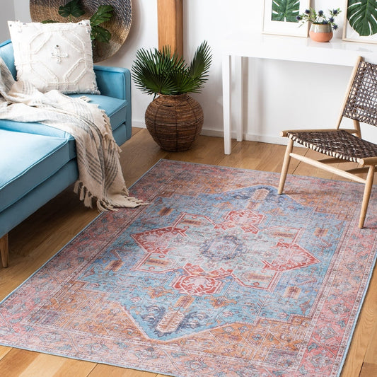 Serapi Yumika Medallion Distressed Machine Washable Soft Rug