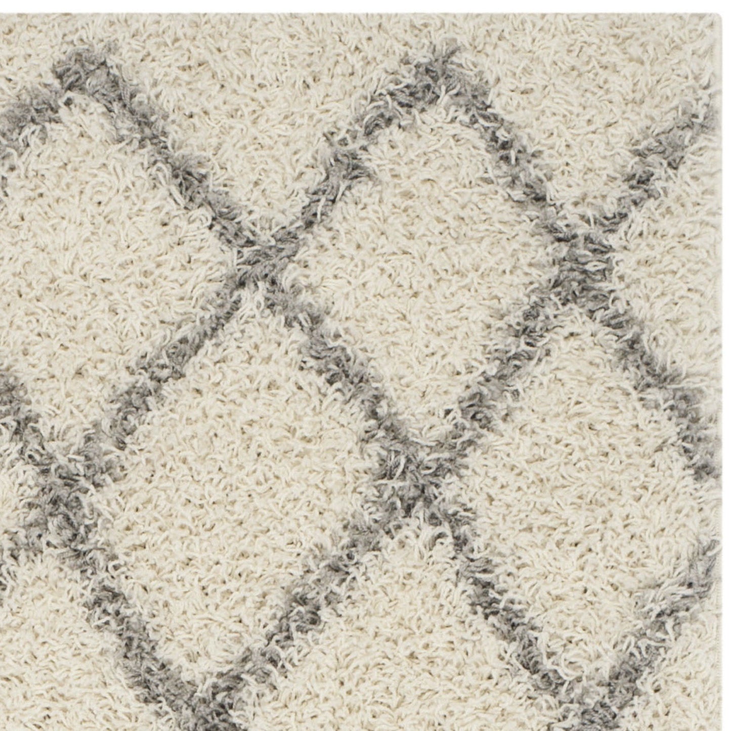 Ivory Grey Soft Plush Area Rug Shag