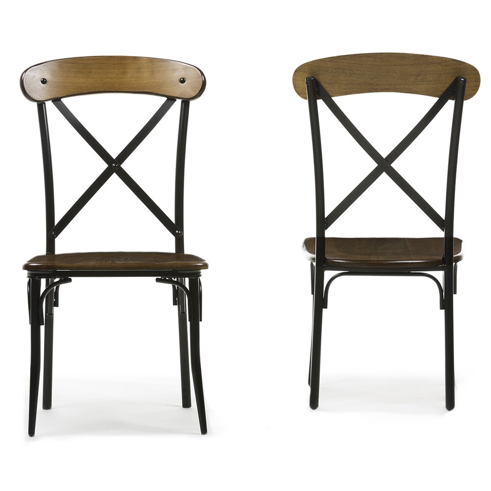 Set of 2 Broxburn Wood and Metal Dining Chair