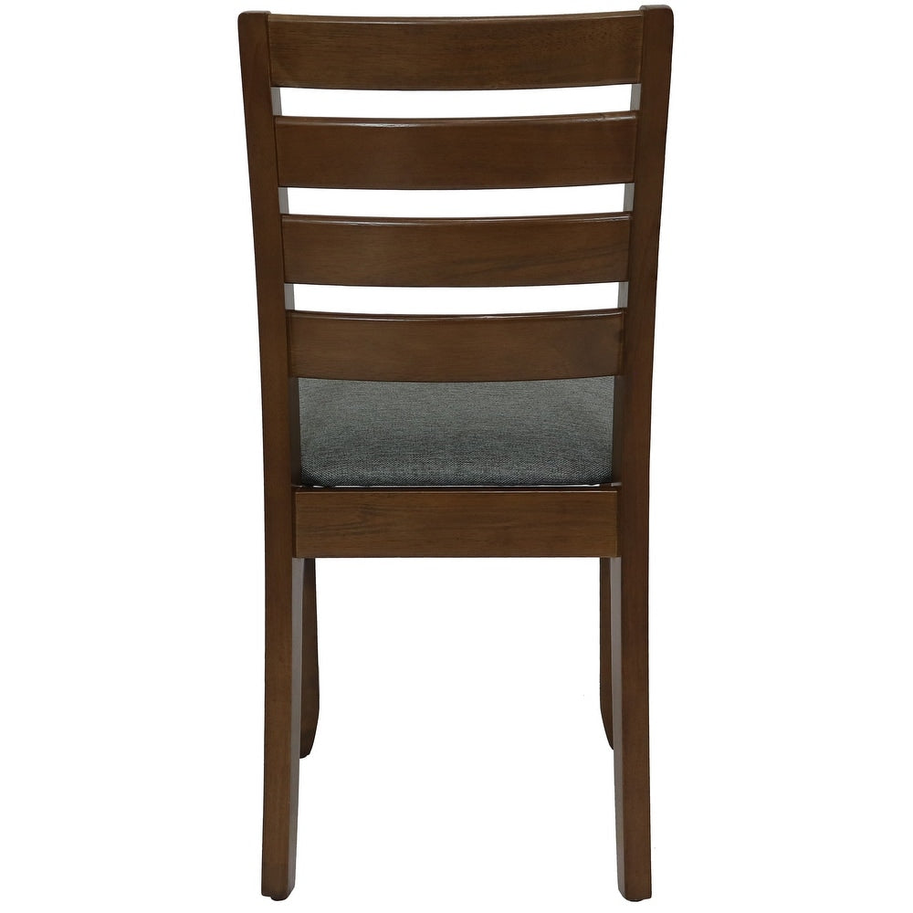 Set of 2 Ladder-Back Cushioned Dining Chairs