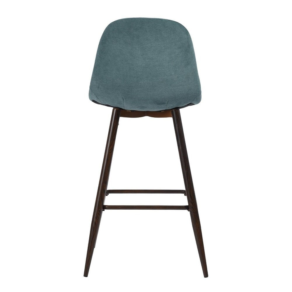 Low Back Bar Stool Set of 2, Height Stool Chair with Velvet Seat for Kitchen Dining Room Bar - N/A