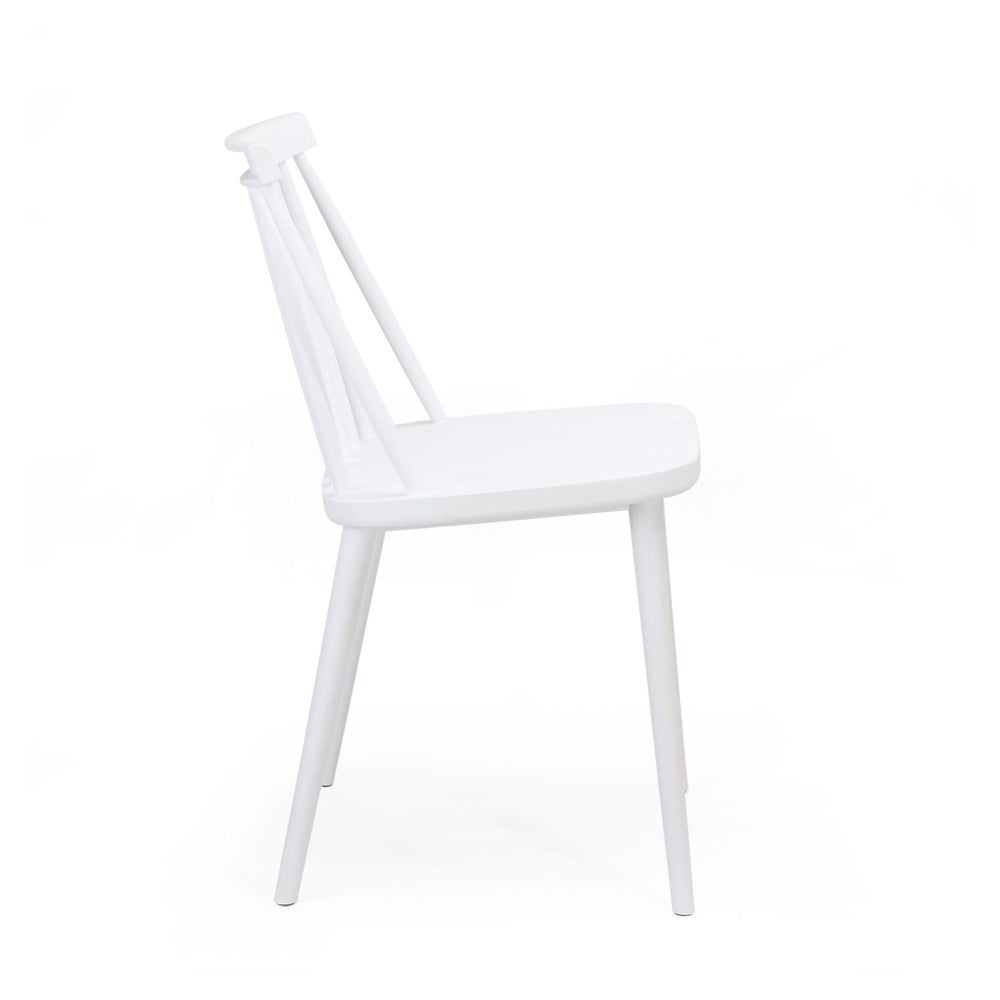 Set of 2 White Solid Contemporary Dining Chairs 30.25"