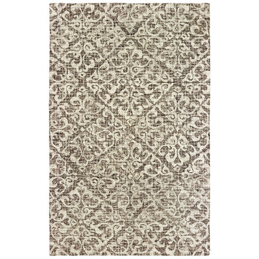 Brincken Hand-tufted Brown/ Ivory Soft Area Rug