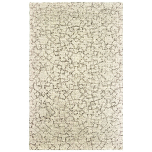 Brooke Faded Geometric Tan/ Ivory Soft Area Rug