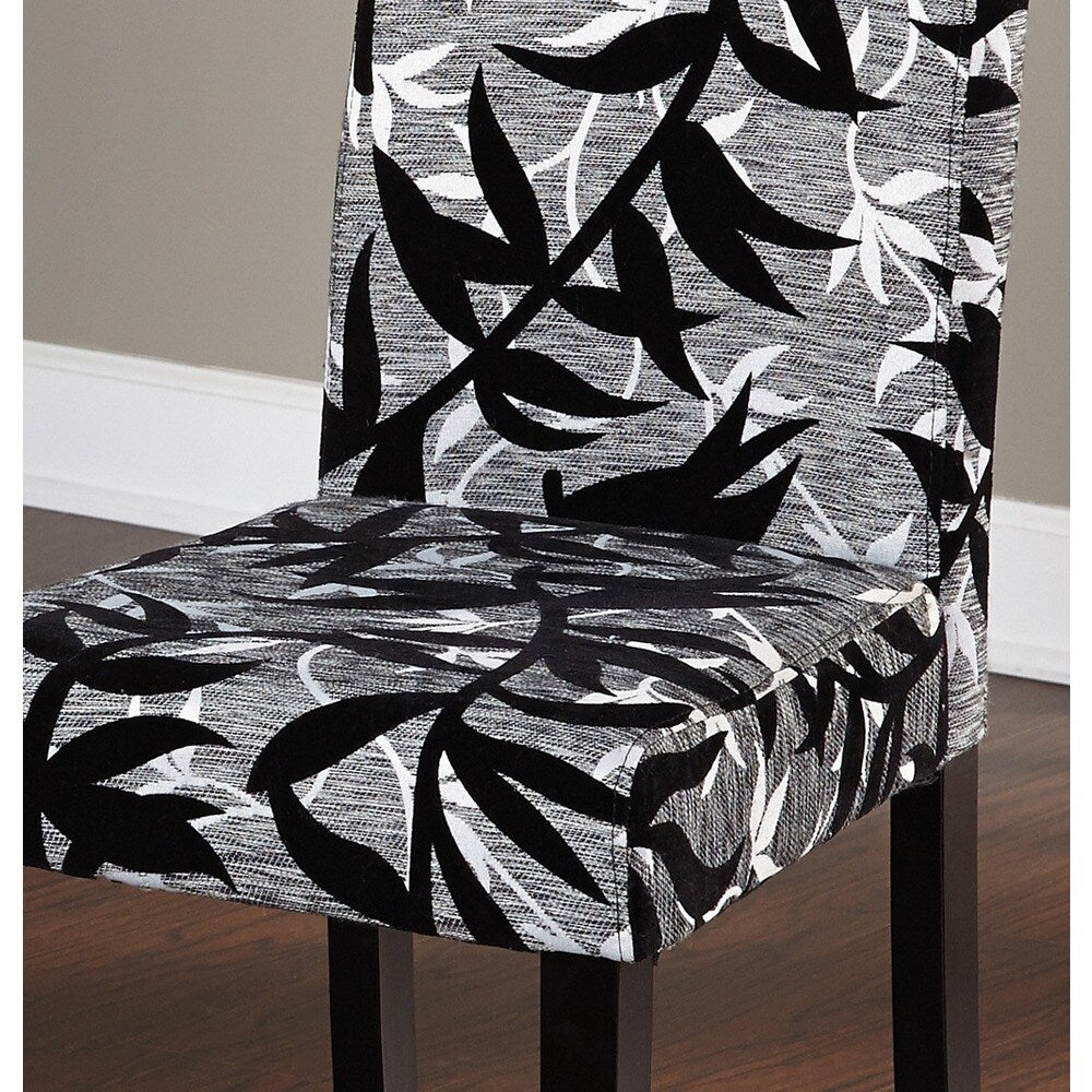 Simple Living Parson Black and Silver Rubber Wood Dining Chairs (Set of 2)