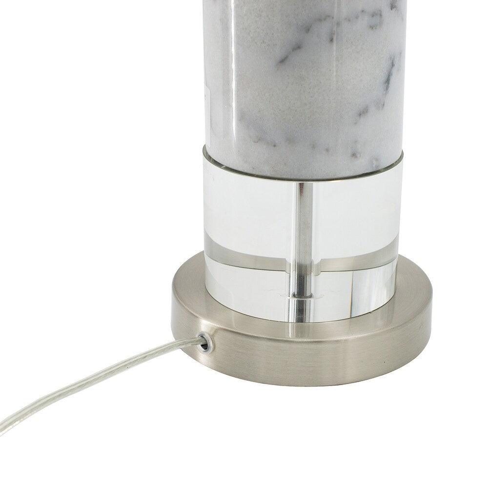 Single Marble and Acrylic Table Lamp
