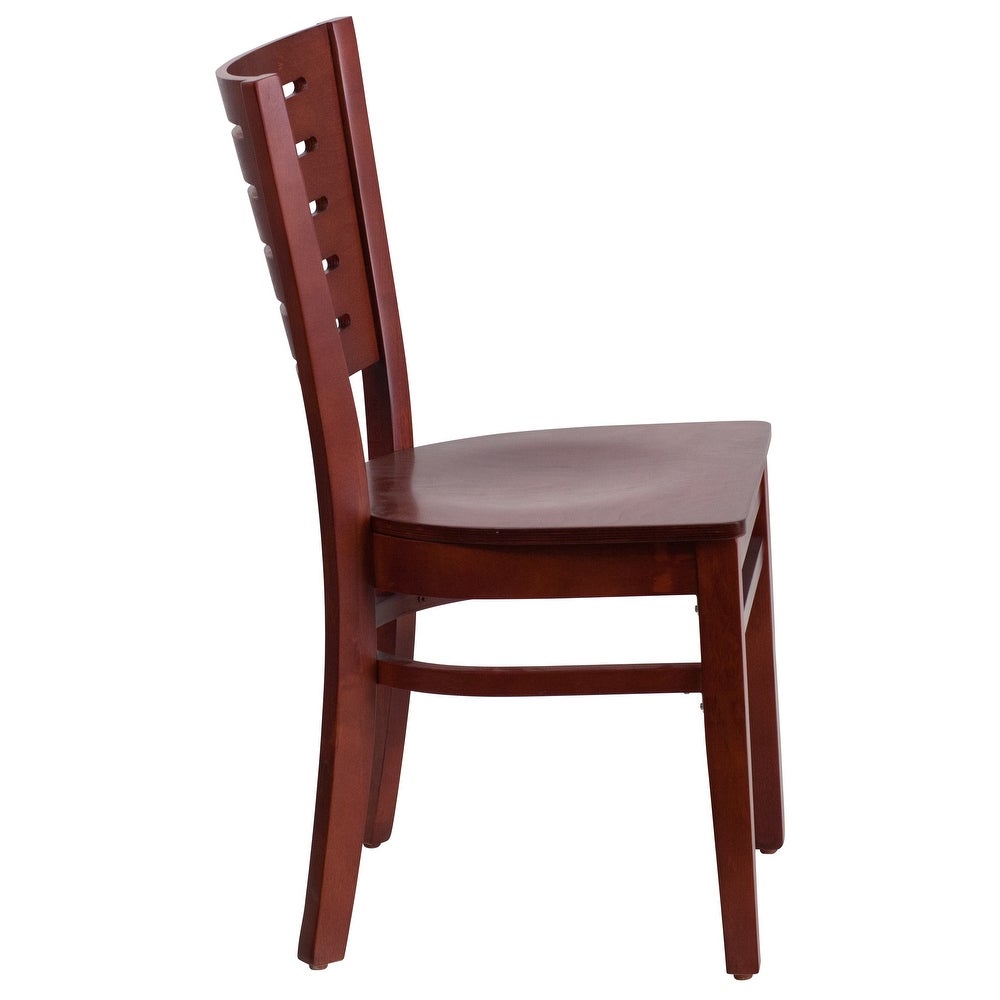 Slat Back Wooden Restaurant Chair - 17.25"W x 20.5"D x 33.5"H