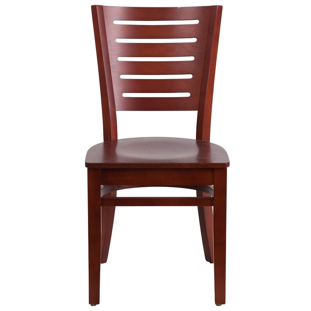 Slat Back Wooden Restaurant Chair - 17.25"W x 20.5"D x 33.5"H