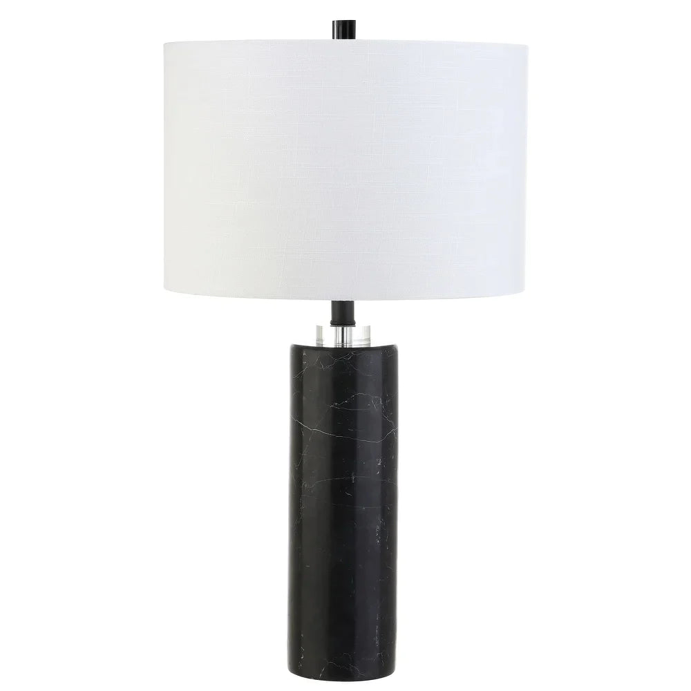 Sofia 27" Marble/Crystal LED Table Lamp, Black Marble by JONATHAN Y