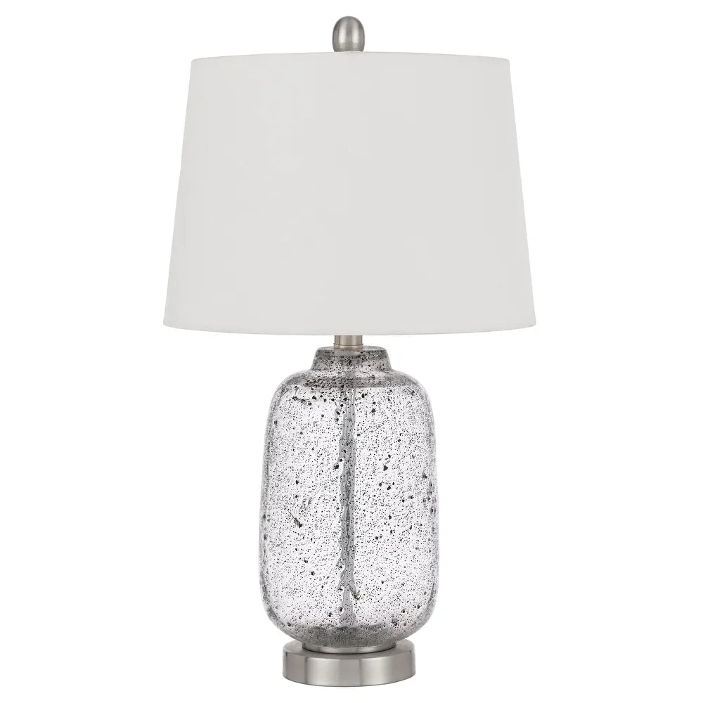 Solaro distressed glass table lamp with hardback taper drum shade - One Size