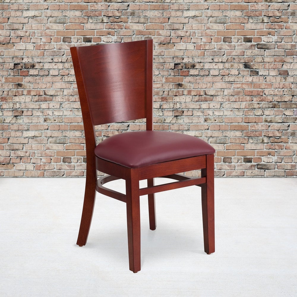 Solid Back Wooden Restaurant Chair - 17.25"W x 20.5"D x 33.5"H