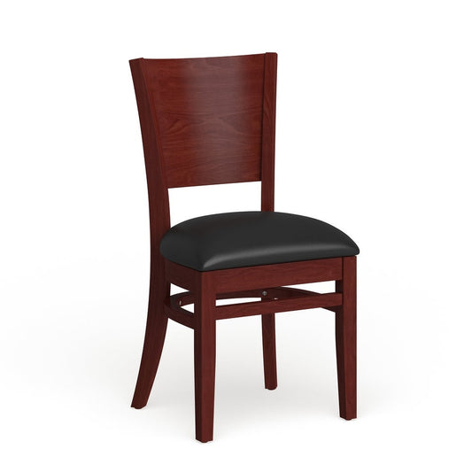 Solid Back Wooden Restaurant Chair - 17.25"W x 20.5"D x 33.5"H