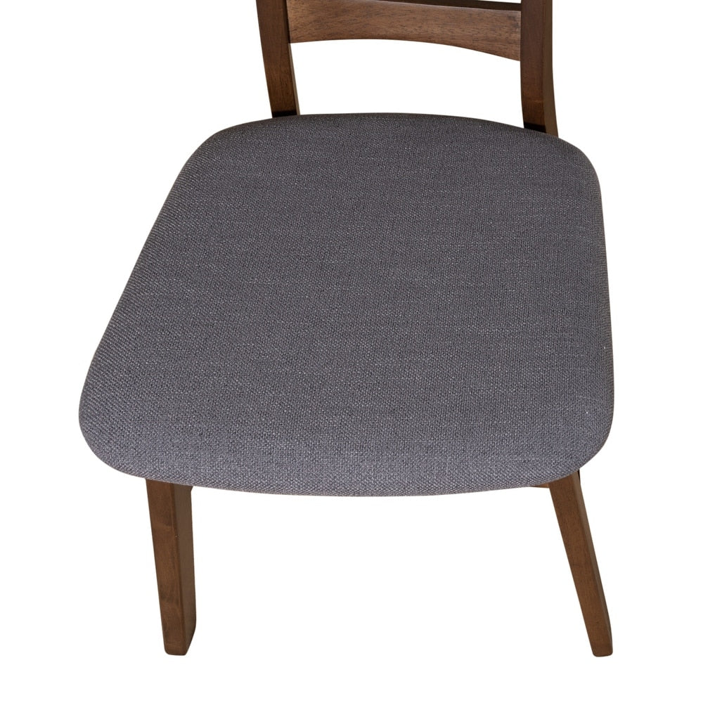 Space Savers Satin Walnut Panel Back Side Chair- Grey