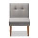 Stewart Mid-Century Velvet Upholstered Wood Dining Chair-Grey