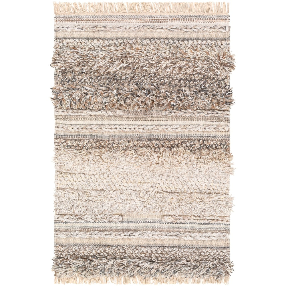 Striata Global Wool/Viscose Hand-Woven Area Soft Rug