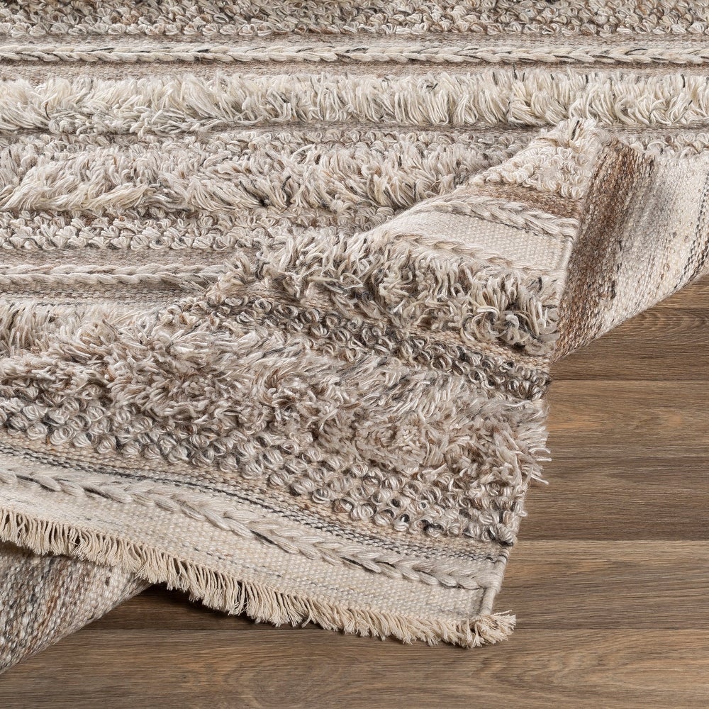 Striata Global Wool/Viscose Hand-Woven Area Soft Rug