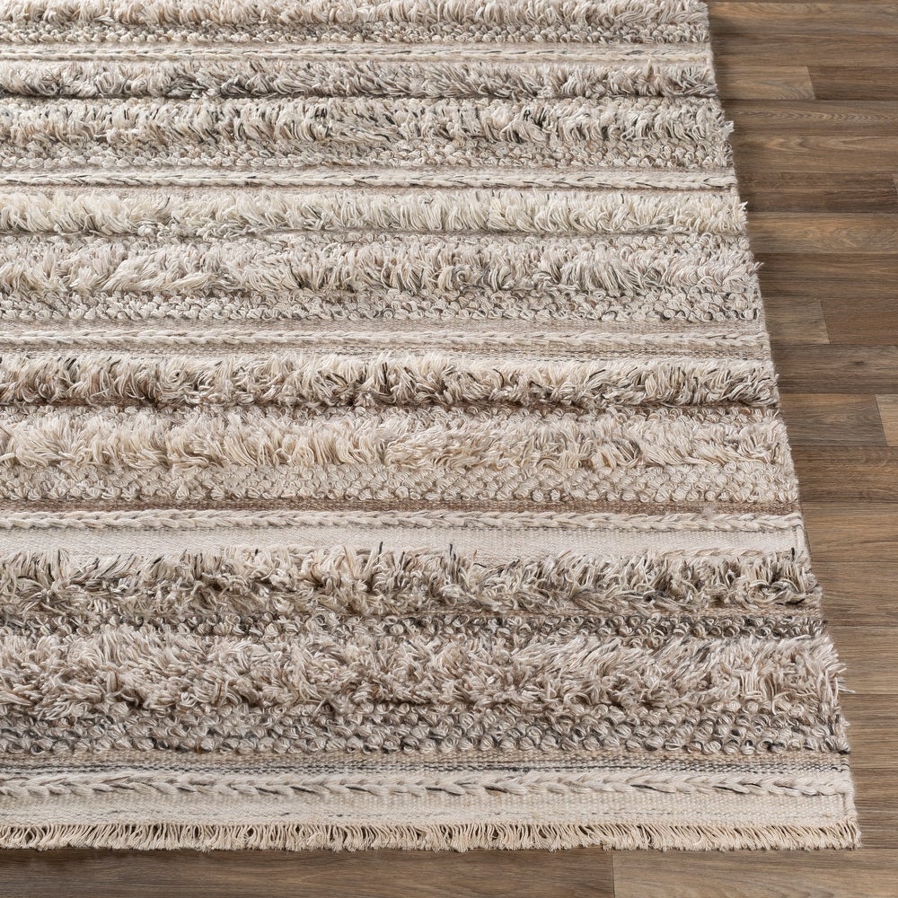 Striata Global Wool/Viscose Hand-Woven Area Soft Rug