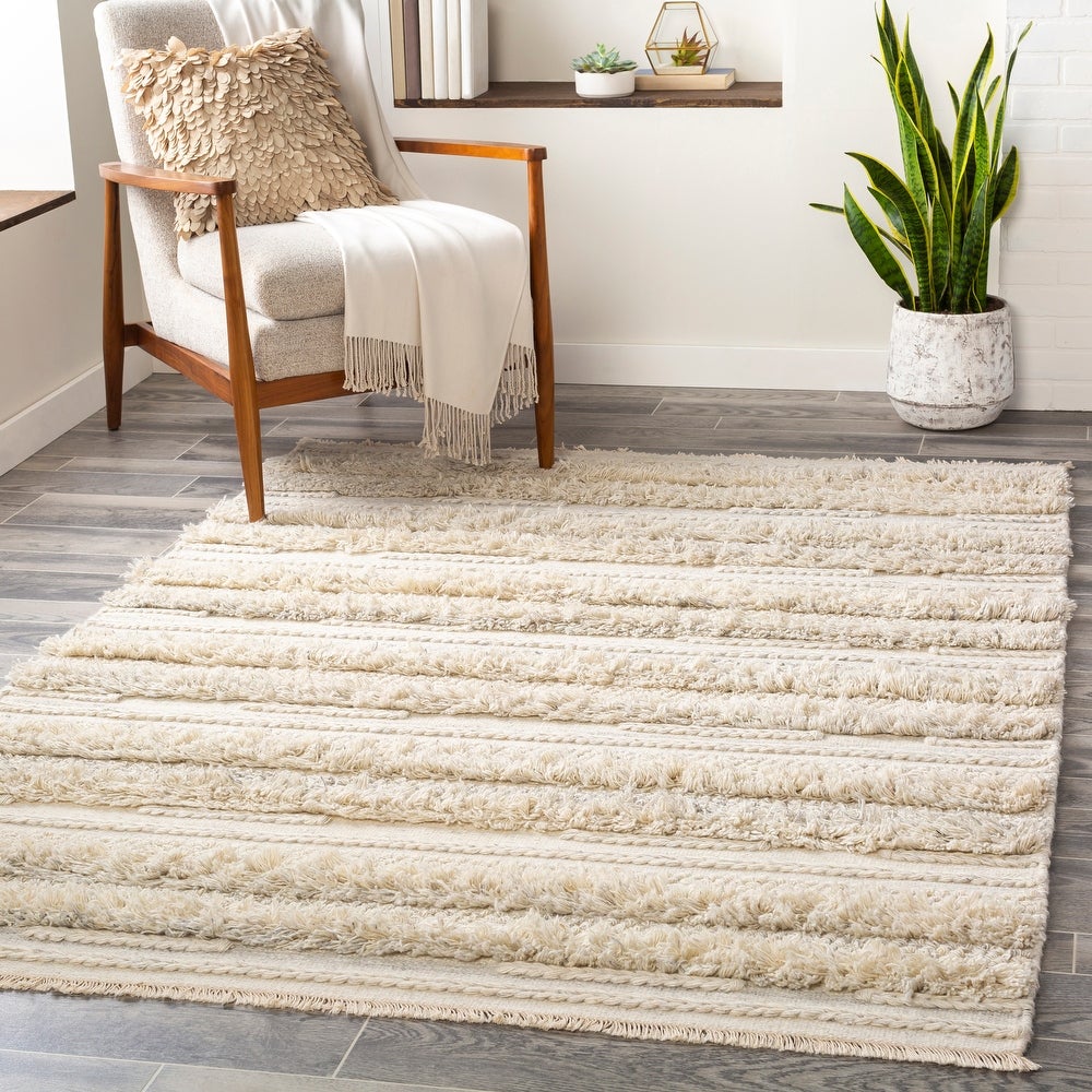 Striata Global Wool/Viscose Hand-Woven Area Soft Rug