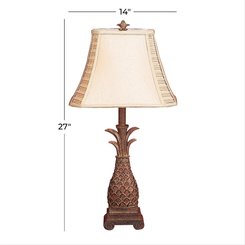 Brown Polystone Coastal Table Lamp (Set of 2) - 14 x 27