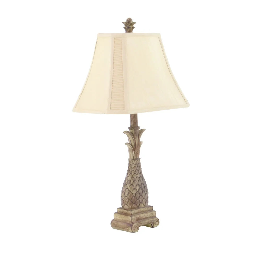 Brown Polystone Coastal Table Lamp (Set of 2) - 14 x 27