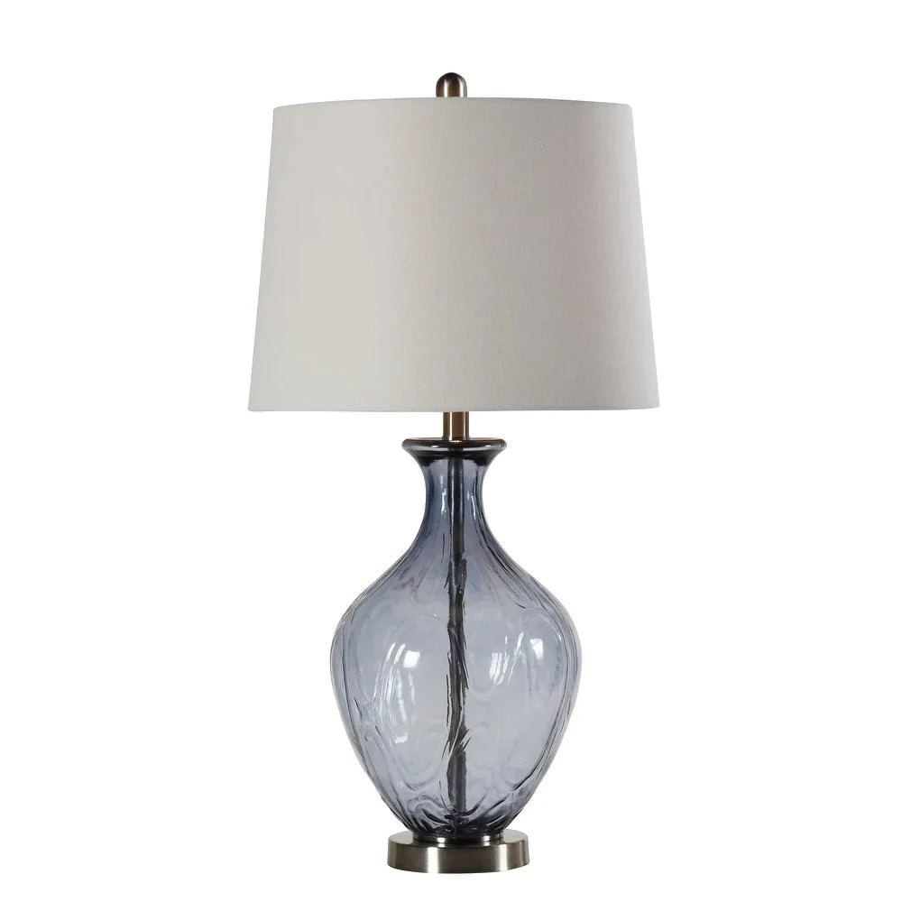 StyleCraft Adrienne Sheer Blue Table Lamp - Brussels White Shade