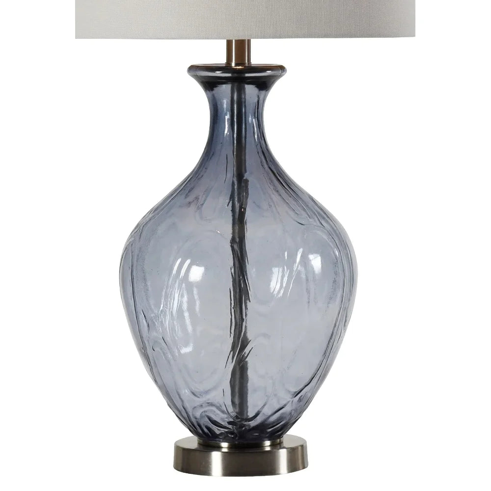 StyleCraft Adrienne Sheer Blue Table Lamp - Brussels White Shade