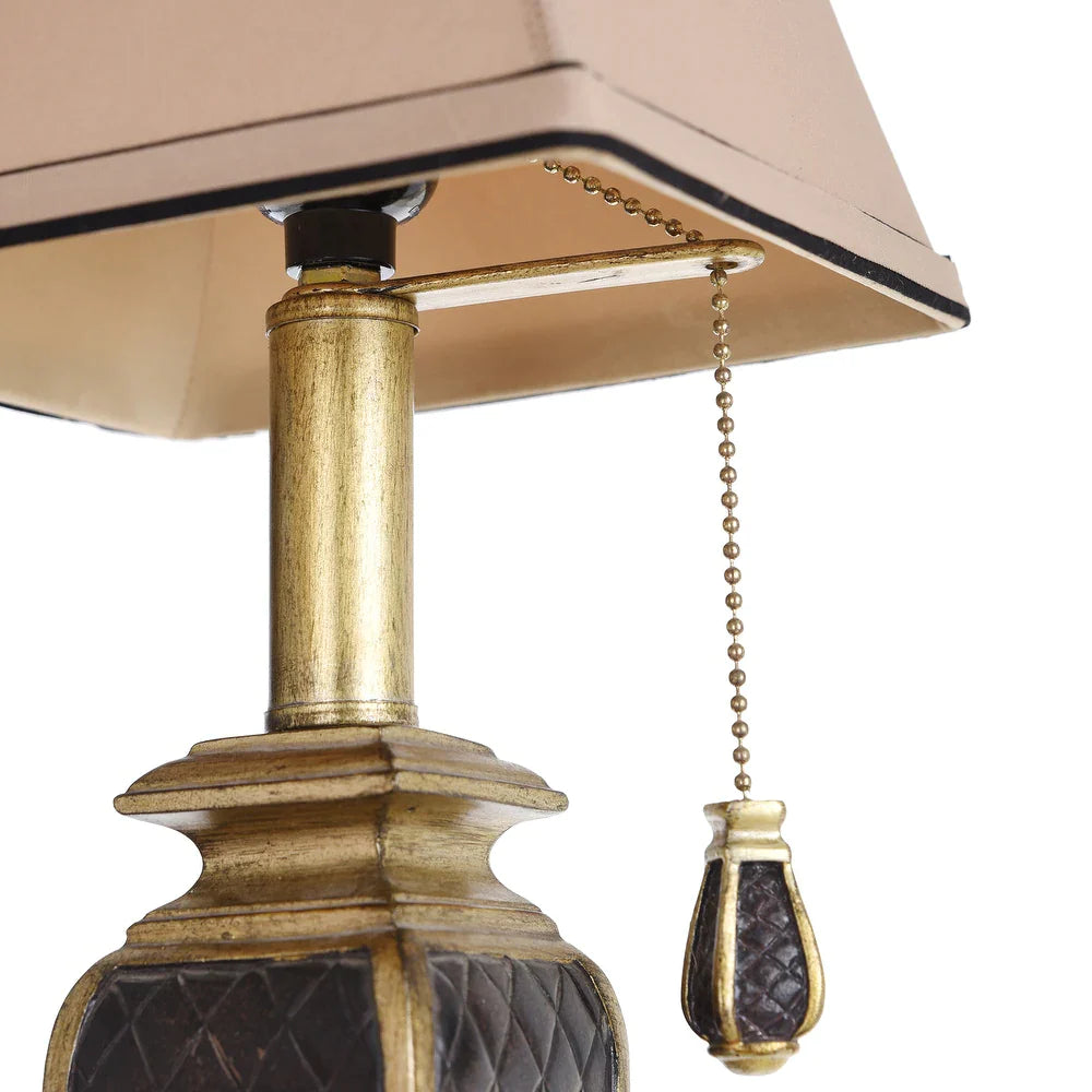 StyleCraft Brompton Black And Gold Accent Table Lamp - Gold Fabric Shade