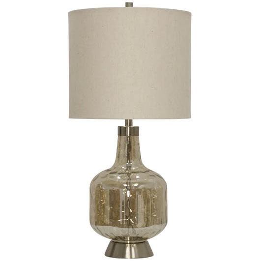 StyleCraft Majestic Table Lamp - Beige Hardback Fabric Shade