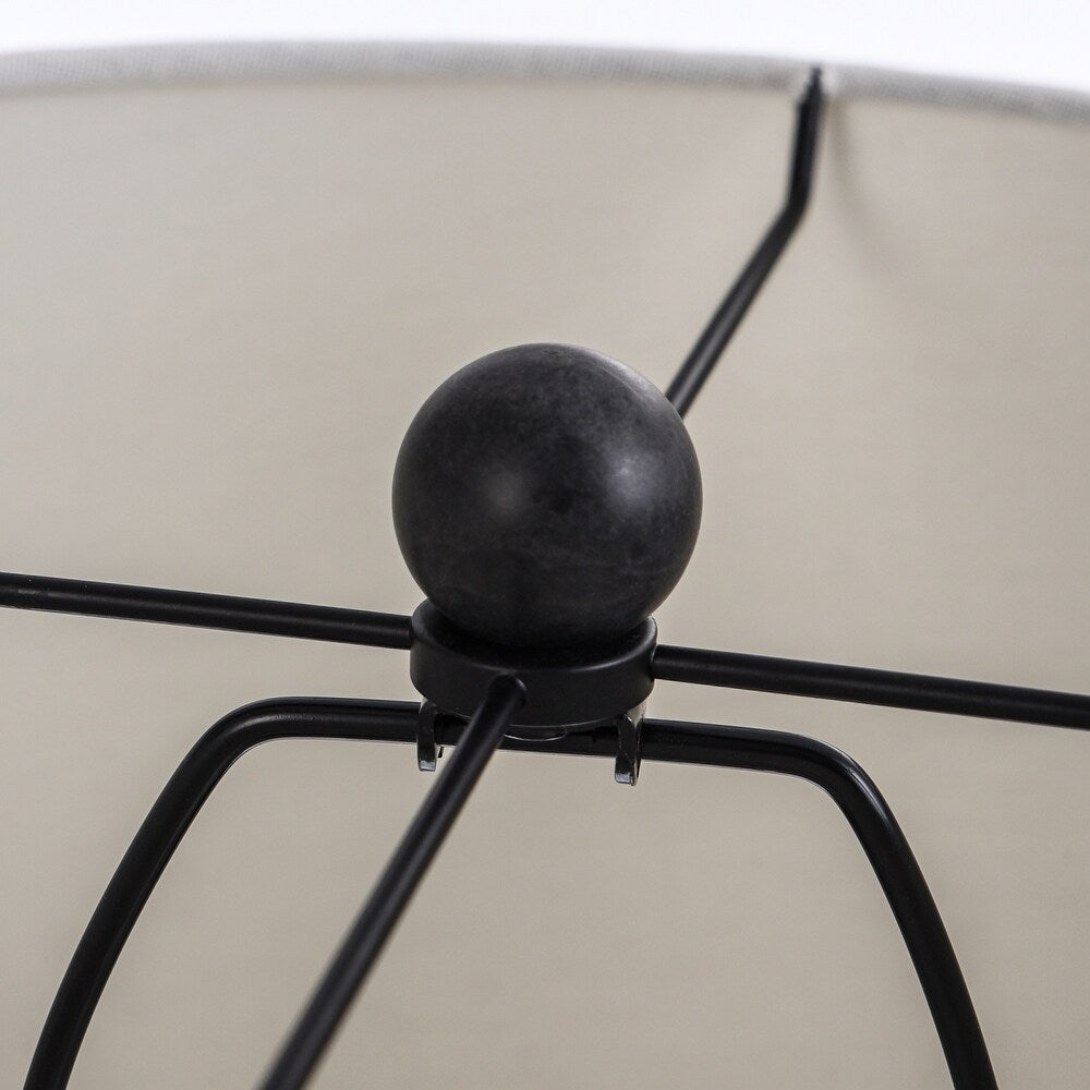 StyleCraft Natural Rope Table Lamp - Beige Hardback Fabric Shade