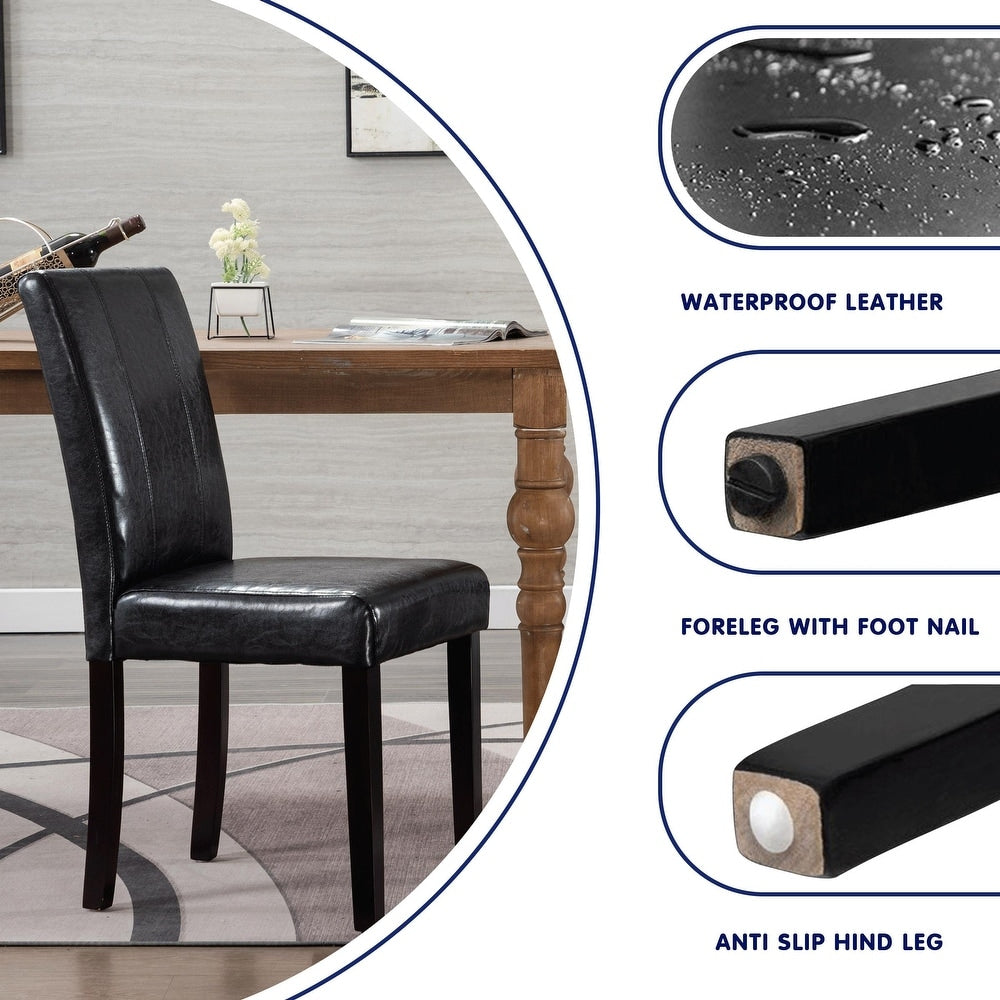 Subrtex Homes and Gardens PU Leather Dining Chair (Set of 2)