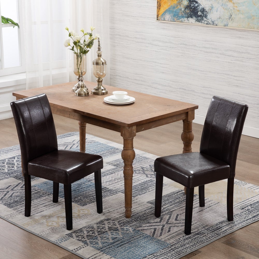 Subrtex Homes and Gardens PU Leather Dining Chair (Set of 2)