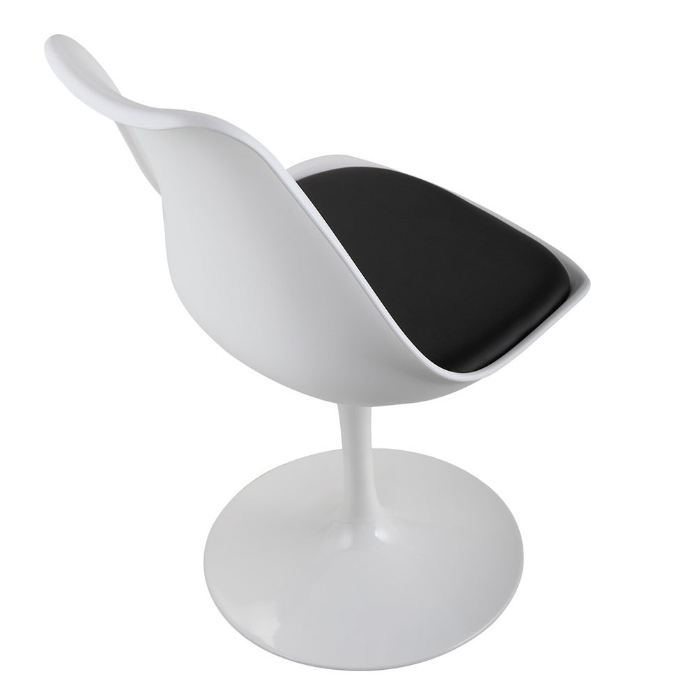 Swivel Side Chair Bar Chair with Cushioned Seat and Curved Backrest