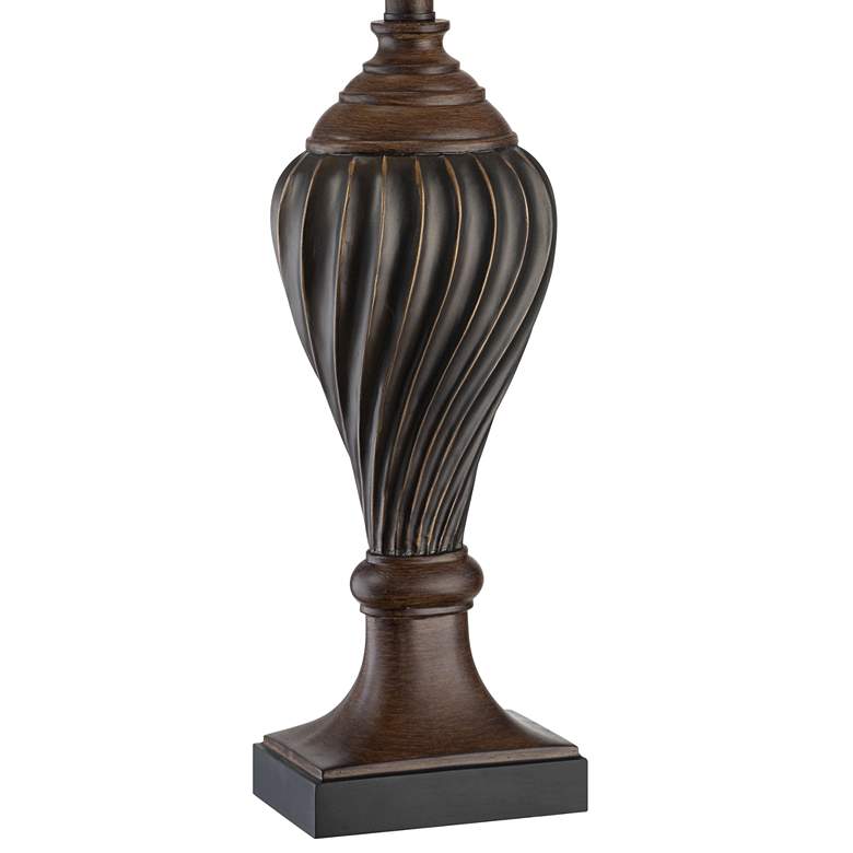 Carved Two-Tone Brown Table Lamp by Regency Hill