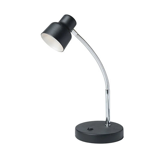 Table Lamp with Adjustable Goose Neck and Shade, Black