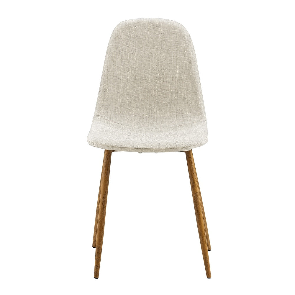 Teamson Home Minimalista Dining Chair with Metal Legs, Natural/White