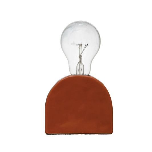Terracotta Exposed Bulb Table Lamp - 4.0"L x 2.5"W x 3.5"H