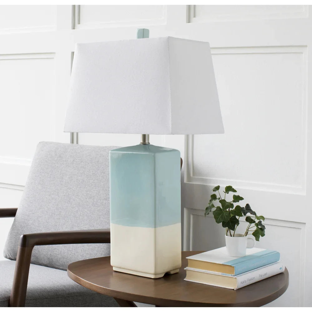 The Curated Nomad Paso Rustic Table Lamp with Glazed Ceramic Base